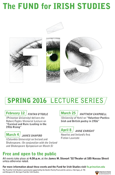 poster listing events for spring 2016 lecture series
