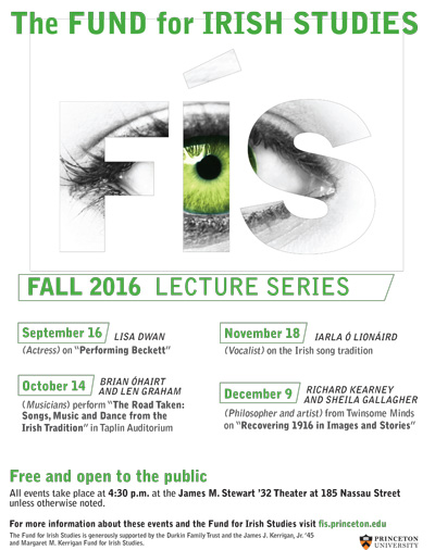 poster listing events for Fall 2016 lecture series